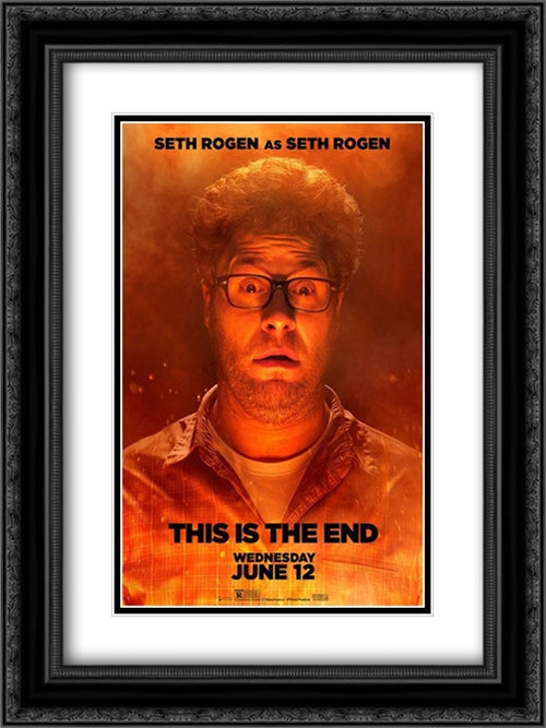This is the End 18x24 Black Ornate Wood Framed Movie Poster with Double Matting