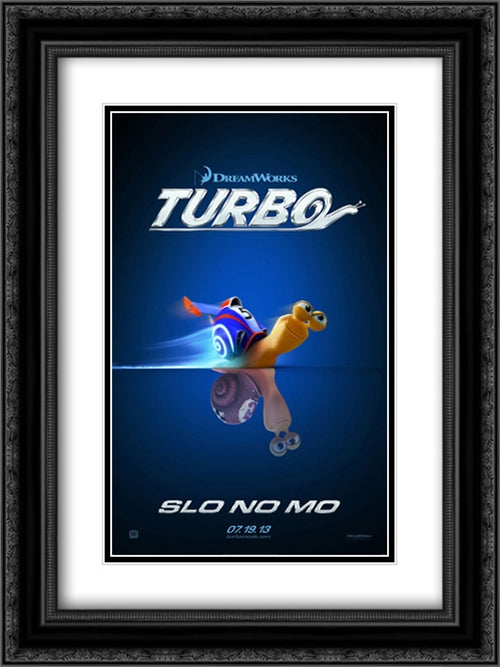 Turbo 18x24 Black Ornate Wood Framed Movie Poster with Double Matting