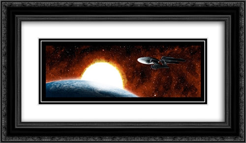 Star Trek Into Darkness 24x14 Black Ornate Wood Framed Movie Poster with Double Matting