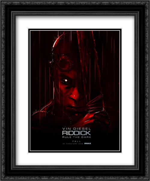 Riddick 20x24 Black Ornate Wood Framed Movie Poster with Double Matting