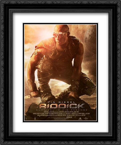 Riddick 20x24 Black Ornate Wood Framed Movie Poster with Double Matting