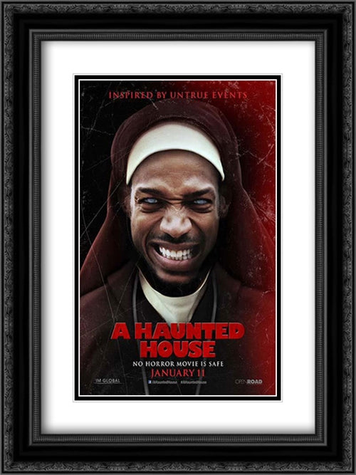 A Haunted House 18x24 Black Ornate Wood Framed Movie Poster with Double Matting