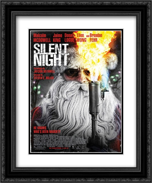 Silent Night 20x24 Black Ornate Wood Framed Movie Poster with Double Matting