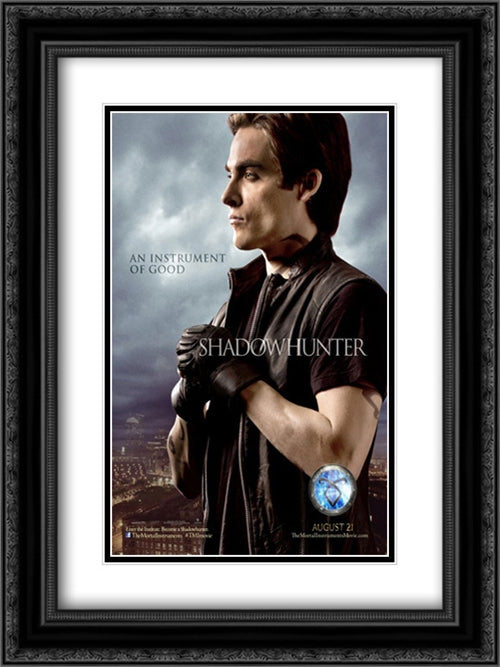 The Mortal Instruments: City of Bones 18x24 Black Ornate Wood Framed Movie Poster with Double Matting
