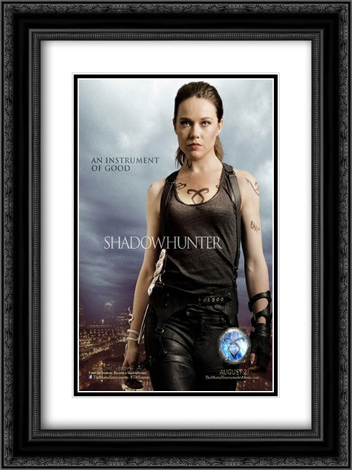 The Mortal Instruments: City of Bones 18x24 Black Ornate Wood Framed Movie Poster with Double Matting