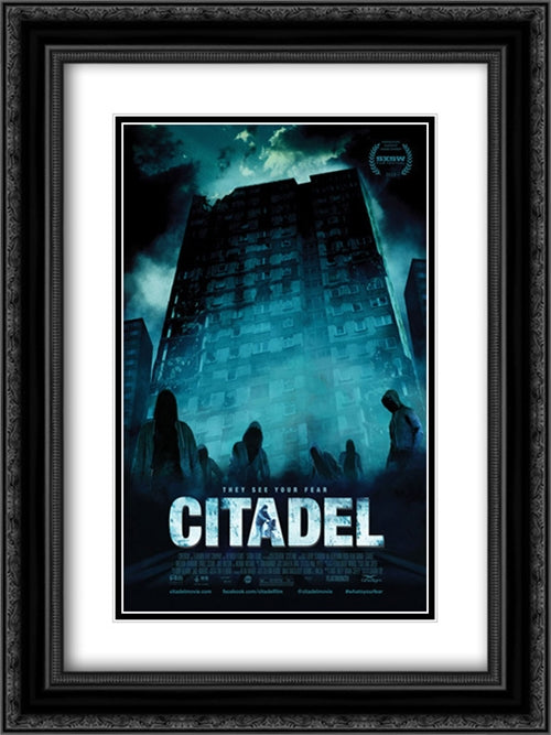 Citadel 18x24 Black Ornate Wood Framed Movie Poster with Double Matting