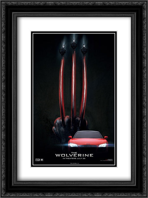 The Wolverine 18x24 Black Ornate Wood Framed Movie Poster with Double Matting