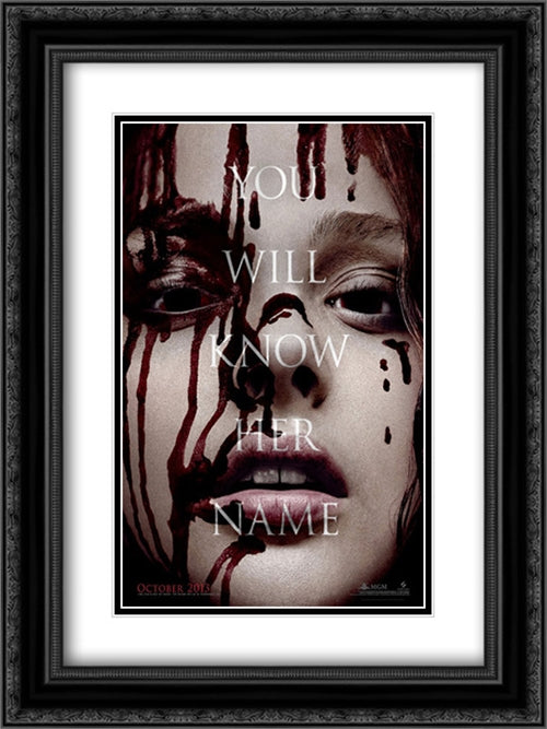 Carrie 18x24 Black Ornate Wood Framed Movie Poster with Double Matting