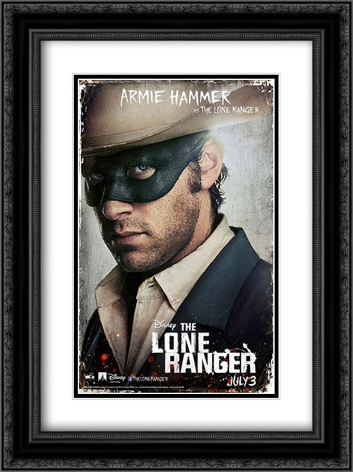 The Lone Ranger 18x24 Black Ornate Wood Framed Movie Poster with Double Matting