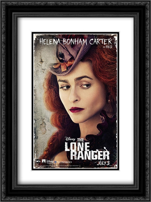 The Lone Ranger 18x24 Black Ornate Wood Framed Movie Poster with Double Matting
