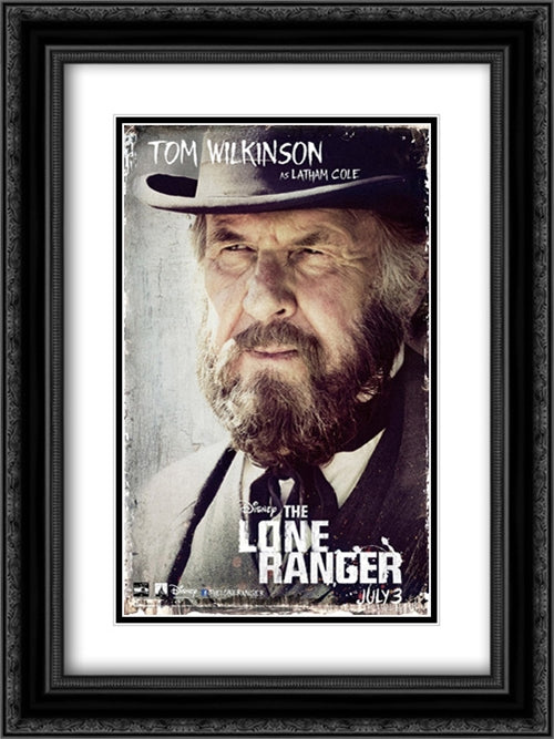The Lone Ranger 18x24 Black Ornate Wood Framed Movie Poster with Double Matting