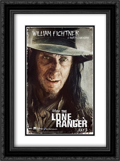 The Lone Ranger 18x24 Black Ornate Wood Framed Movie Poster with Double Matting