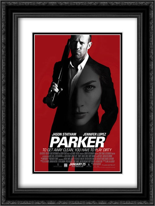 Parker 18x24 Black Ornate Wood Framed Movie Poster with Double Matting