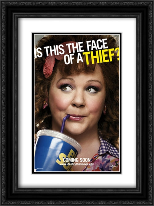 Identity Thief 18x24 Black Ornate Wood Framed Movie Poster with Double Matting