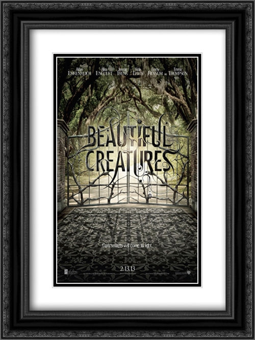 Beautiful Creatures 18x24 Black Ornate Wood Framed Movie Poster with Double Matting