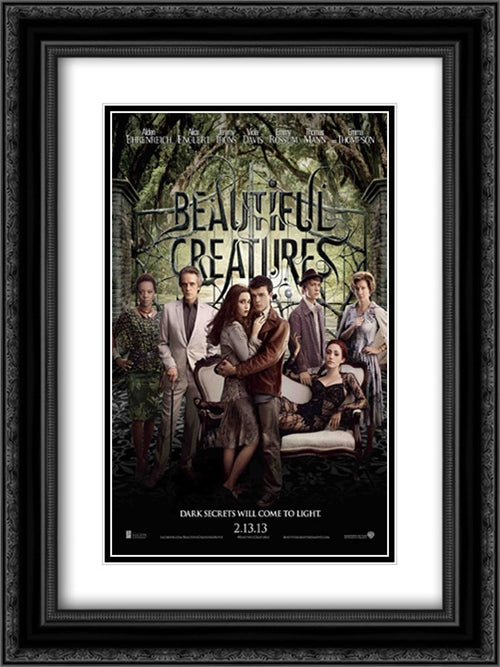 Beautiful Creatures 18x24 Black Ornate Wood Framed Movie Poster with Double Matting