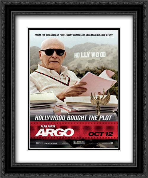 Argo 20x24 Black Ornate Wood Framed Movie Poster with Double Matting