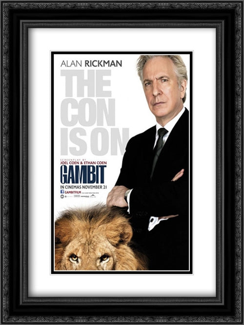 Gambit (2012) 18x24 Black Ornate Wood Framed Movie Poster with Double Matting