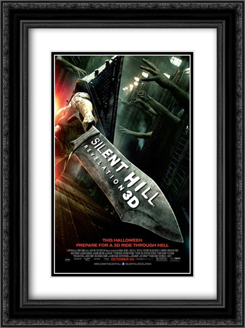 Silent Hill: Revelation 3D 18x24 Black Ornate Wood Framed Movie Poster with Double Matting