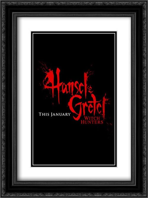 Hansel and Gretel: Witch Hunters 18x24 Black Ornate Wood Framed Movie Poster with Double Matting