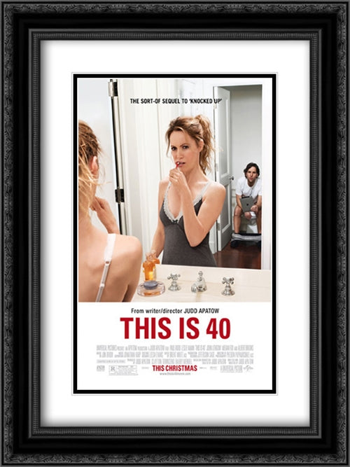 This is 40 18x24 Black Ornate Wood Framed Movie Poster with Double Matting