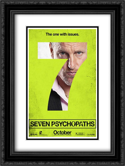 Seven Psychopaths 18x24 Black Ornate Wood Framed Movie Poster with Double Matting