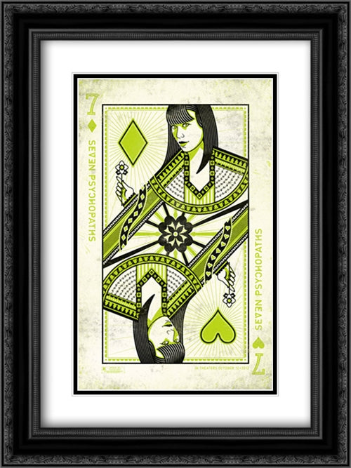 Seven Psychopaths 18x24 Black Ornate Wood Framed Movie Poster with Double Matting