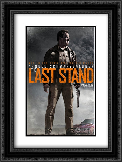 The Last Stand 18x24 Black Ornate Wood Framed Movie Poster with Double Matting