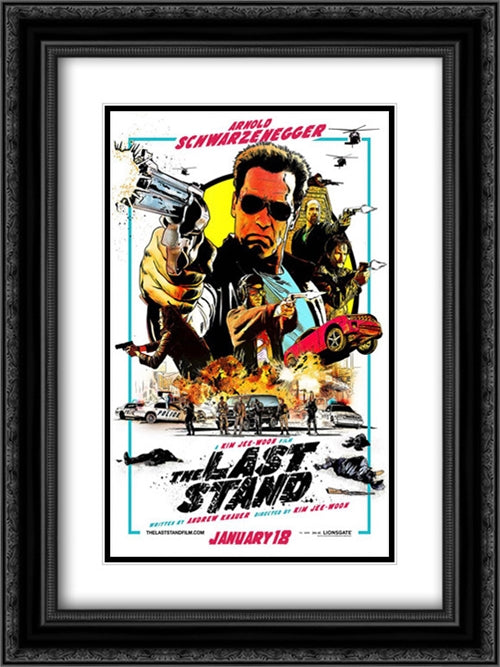 The Last Stand 18x24 Black Ornate Wood Framed Movie Poster with Double Matting