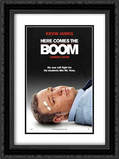 Here Comes the Boom 18x24 Black Ornate Wood Framed Movie Poster with Double Matting