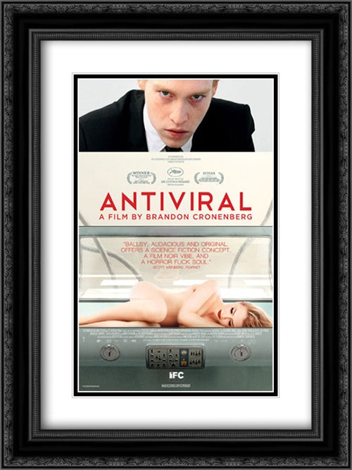 Antiviral 18x24 Black Ornate Wood Framed Movie Poster with Double Matting