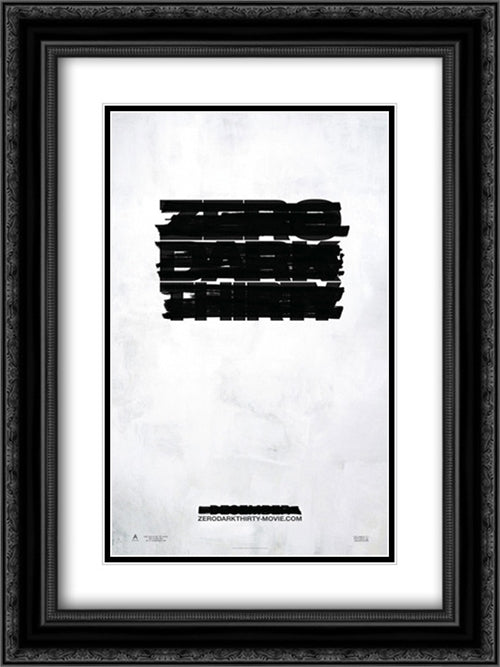 Zero Dark Thirty 18x24 Black Ornate Wood Framed Movie Poster with Double Matting