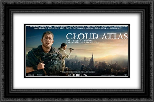 Cloud Atlas 24x16 Black Ornate Wood Framed Movie Poster with Double Matting