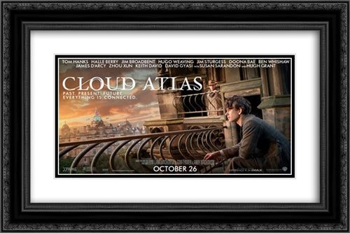 Cloud Atlas 24x16 Black Ornate Wood Framed Movie Poster with Double Matting