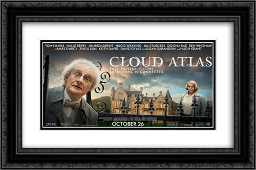 Cloud Atlas 24x16 Black Ornate Wood Framed Movie Poster with Double Matting