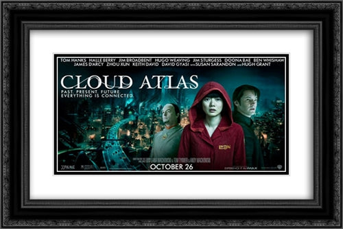 Cloud Atlas 24x16 Black Ornate Wood Framed Movie Poster with Double Matting