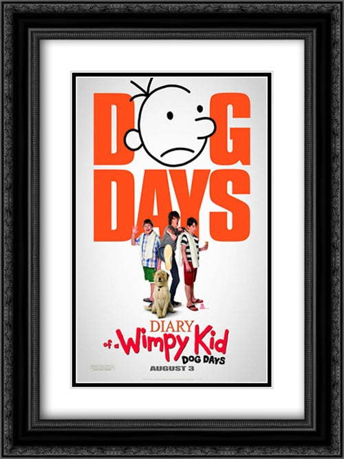 Diary of a Wimpy Kid: Dog Days 18x24 Black Ornate Wood Framed Movie Poster with Double Matting