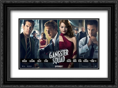 Gangster Squad 24x18 Black Ornate Wood Framed Movie Poster with Double Matting