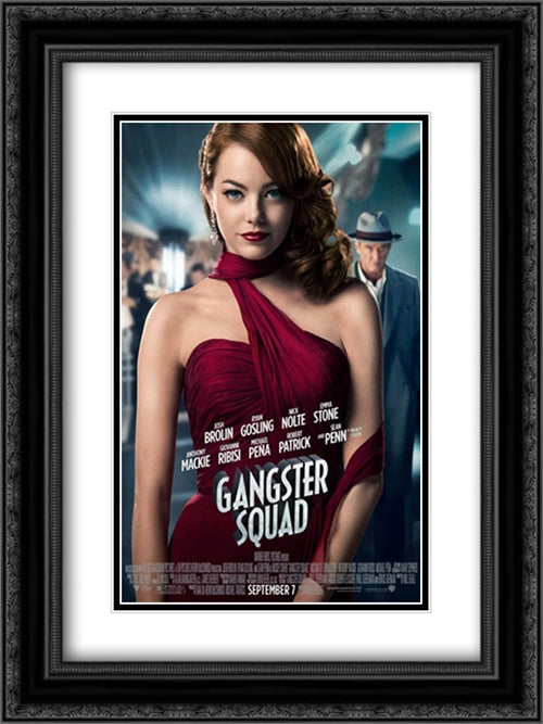Gangster Squad 18x24 Black Ornate Wood Framed Movie Poster with Double Matting