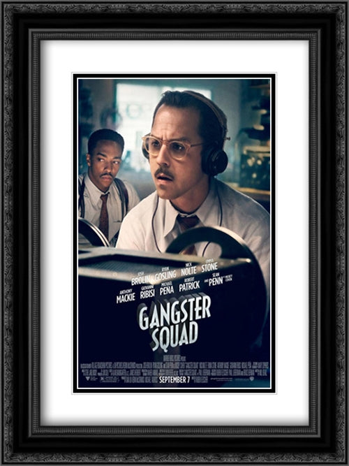 Gangster Squad 18x24 Black Ornate Wood Framed Movie Poster with Double Matting