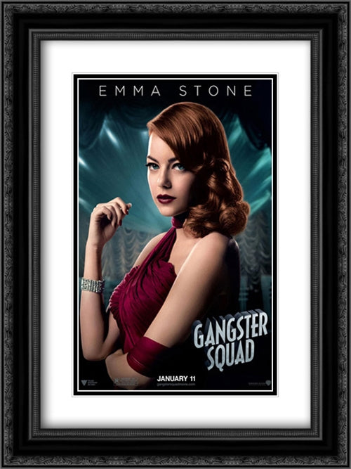 Gangster Squad 18x24 Black Ornate Wood Framed Movie Poster with Double Matting