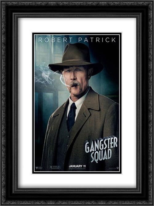 Gangster Squad 18x24 Black Ornate Wood Framed Movie Poster with Double Matting