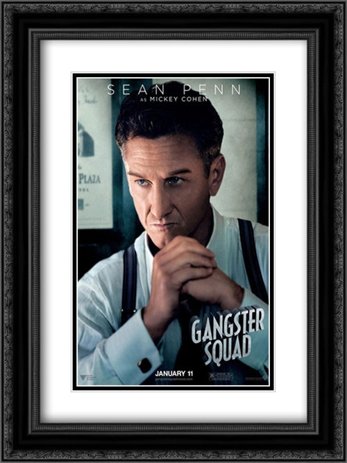 Gangster Squad 18x24 Black Ornate Wood Framed Movie Poster with Double Matting