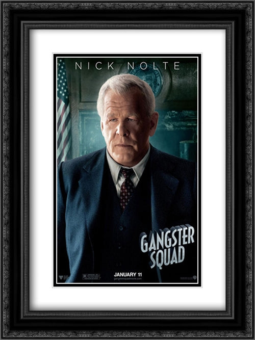Gangster Squad 18x24 Black Ornate Wood Framed Movie Poster with Double Matting