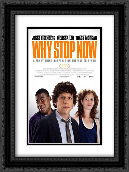 Why Stop Now 18x24 Black Ornate Wood Framed Movie Poster with Double Matting