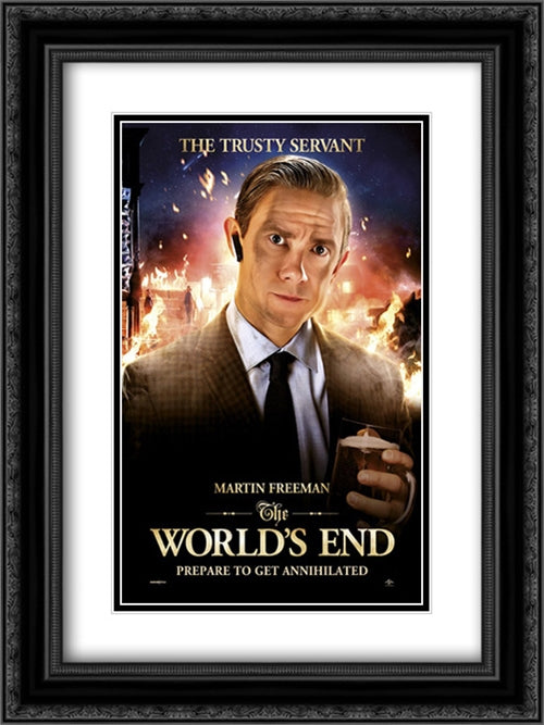 The World's End 18x24 Black Ornate Wood Framed Movie Poster with Double Matting