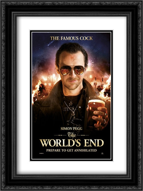 The World's End 18x24 Black Ornate Wood Framed Movie Poster with Double Matting