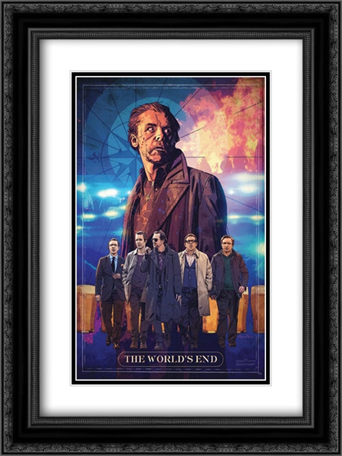 The World's End 18x24 Black Ornate Wood Framed Movie Poster with Double Matting
