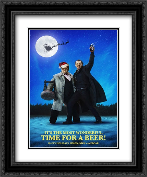 The World's End 20x24 Black Ornate Wood Framed Movie Poster with Double Matting