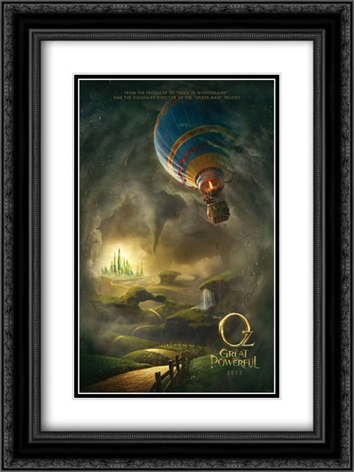 Oz The Great and Powerful 18x24 Black Ornate Wood Framed Movie Poster with Double Matting